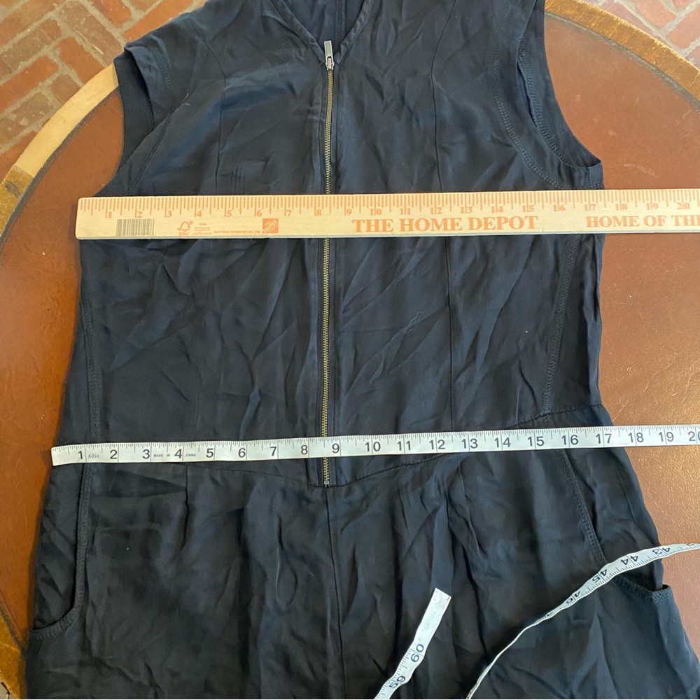 The Kooples Sport black Satin Zip Jumpsuit size medium office‎ work business - Picture 6 of 8